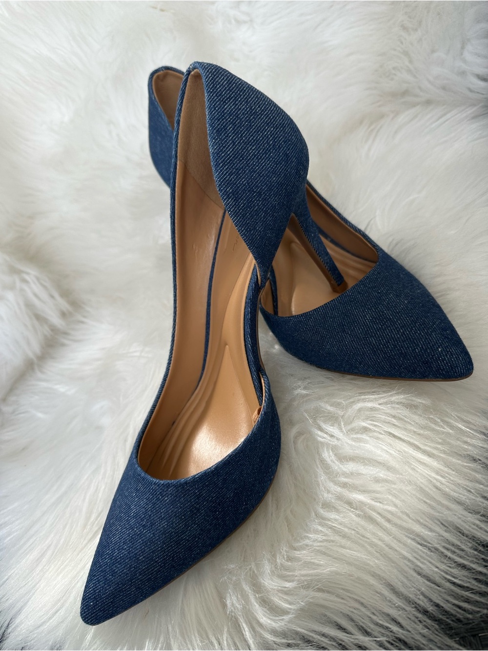 Jessica Simpson Denim Pointed-Toe Pumps - Blue